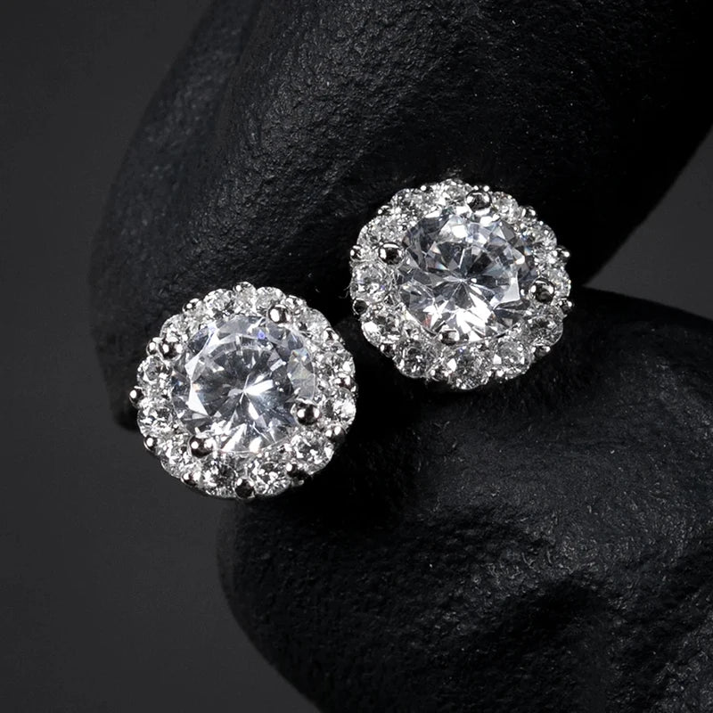 Unisex Jewelry & Accessory "Huitan AA Cubic Zircon Stud Earrings for Women/Men Exquisite Couple Earrings"