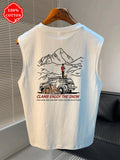 Men Tank Shirt "Mountain Camping Car Tent"