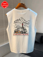 Men Tank Shirt "Mountain Camping Car Tent"