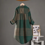 Women Blouze & Shirt "Checkered Shirt Woman Women's Buttoned Shirts Linen Blouses"