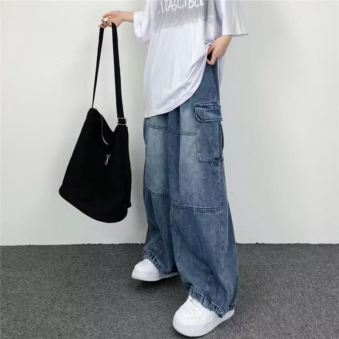 Men Cargo Pants "Vintage Wide-Leg Large Pocket Cargo"