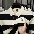Men Polo Shirt "Contrasting Striped Lapel Short Sleeved T-shirt, Summer Dad Outfit, New Cool POLO Top"