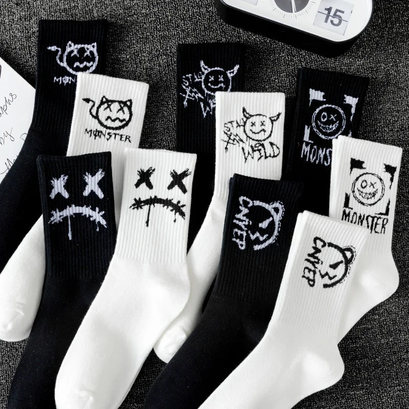 Men's sports socks"Ghost face graffiti" 10 pairs