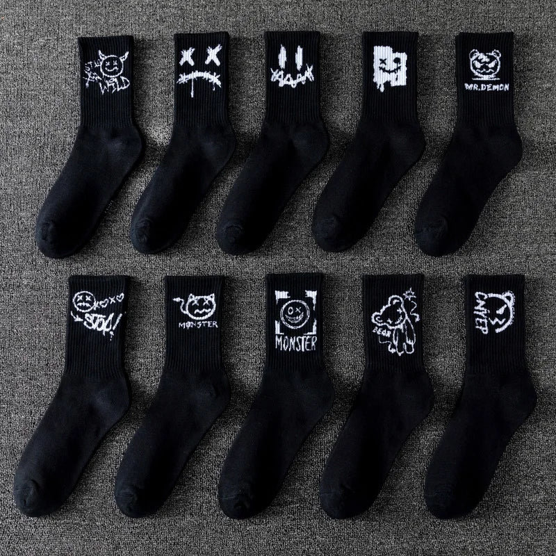 Men's sports socks"Ghost face graffiti" 10 pairs