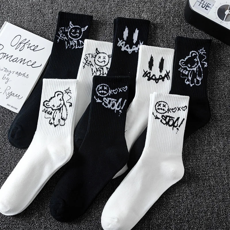 Men's sports socks"Ghost face graffiti" 10 pairs
