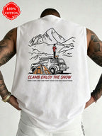 Men Tank Shirt "Mountain Camping Car Tent"