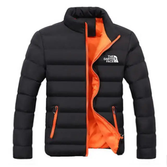 Men Parkas "winter coat solid color stand up collar zipper windproof"
