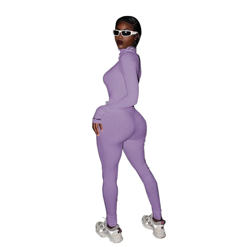 Women Jump Suit "Fashion Workout Active Wear Ribbed Rompers Womens Jumpsuit With Zipper"