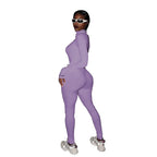Women Jump Suit "Fashion Workout Active Wear Ribbed Rompers Womens Jumpsuit With Zipper"
