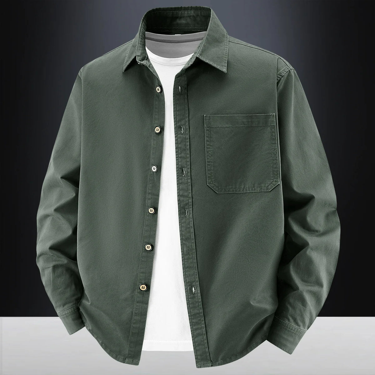 Men Shirt "Solid Color Long-Sleeved"