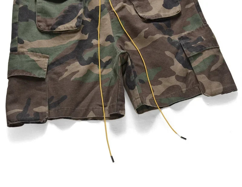 Men Short "Multi Pocket Camouflage Drawstring Jeans"