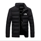 Men Parkas "winter coat solid color stand up collar zipper windproof"
