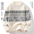 Men Sweater "Fashion stripe pattern Sweaters 2024 Autumn/Winter Loose Knittwear"