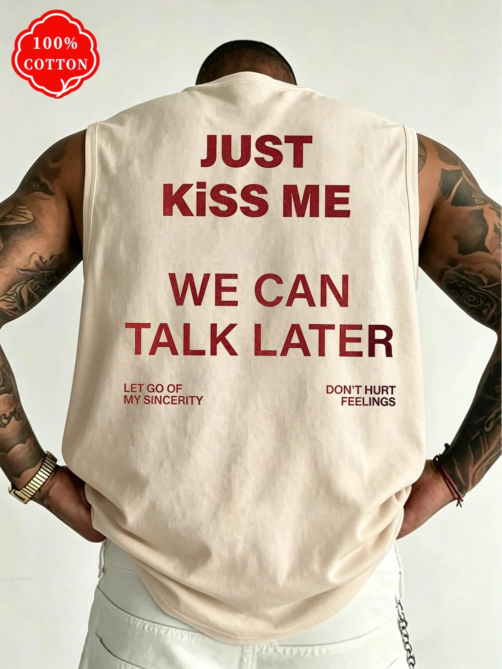 Men Tank Shirt "Just Kiss Me"