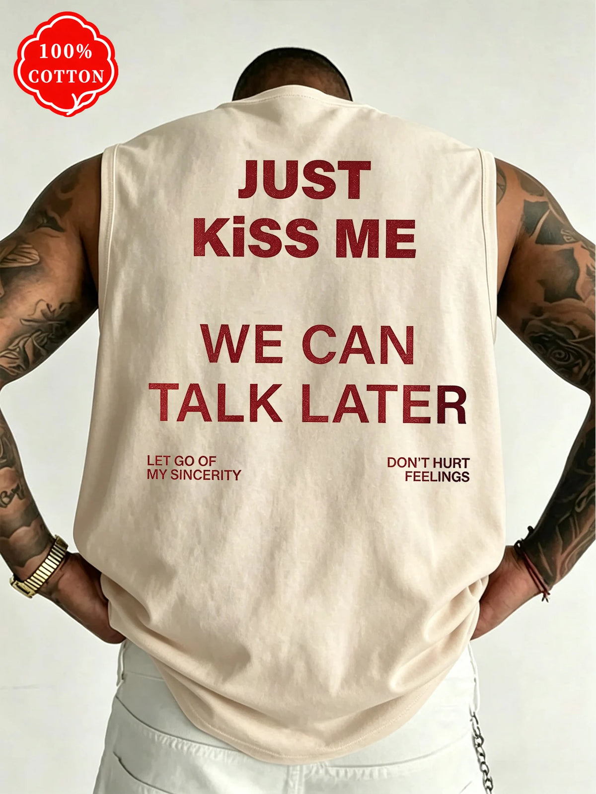 Men Tank Shirt "Just Kiss Me"