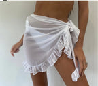 Women Cover "Ruffle Bikini Cover Ups Short Skirt for Women 2024 Summer Sun Protection"