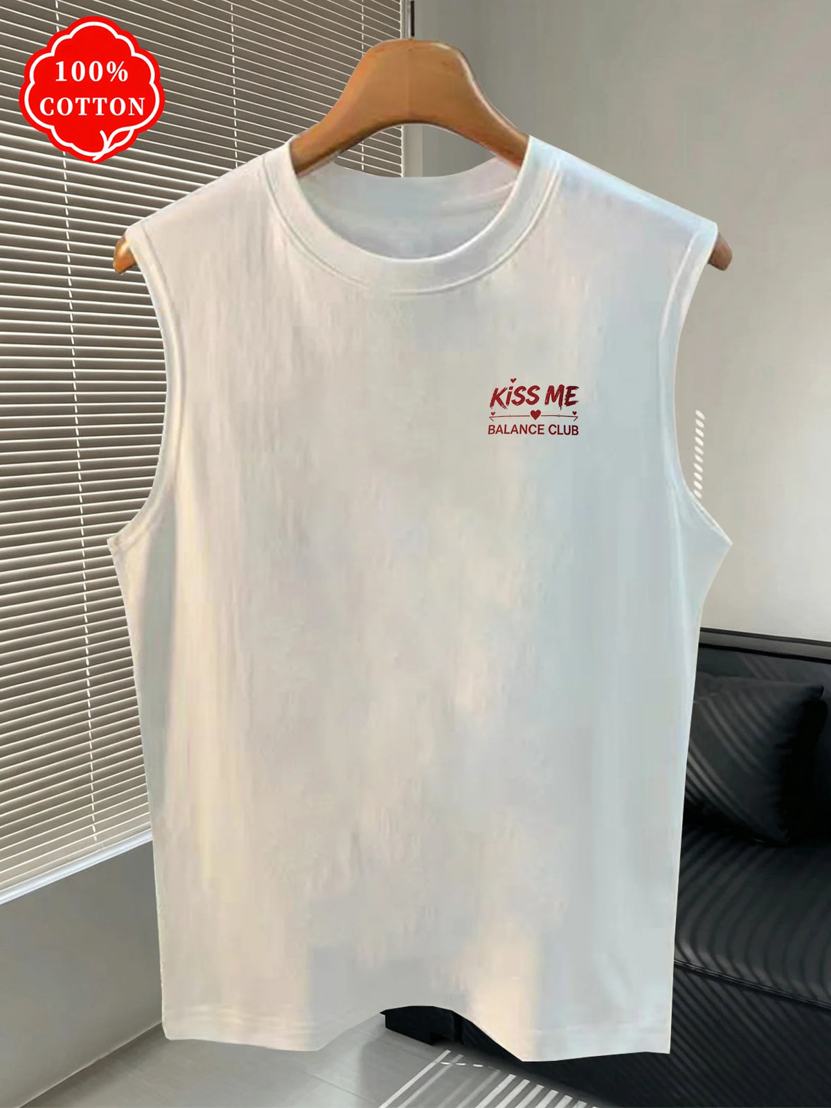 Men Tank Shirt "Just Kiss Me"