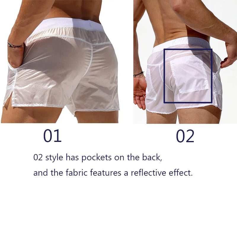Men's Transparent Summer Sexy Swimwear Boxer