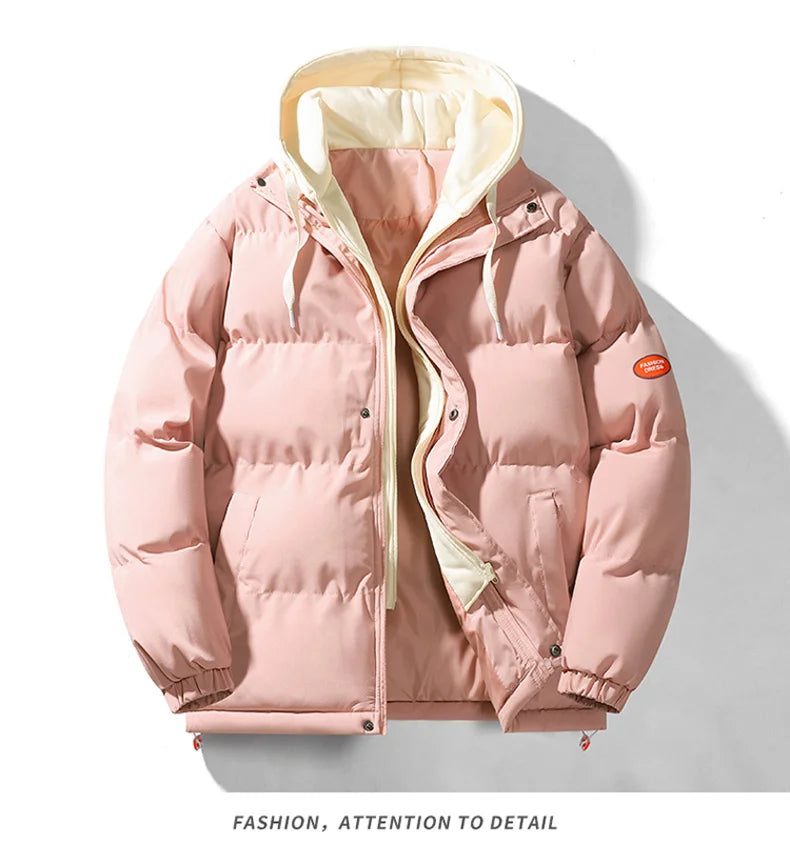 Men Down Coat"fake two-piece hooded coat"