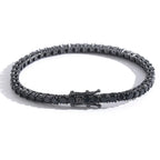Unisex Jewelry & Accessories "Black CZ Tennis Chain Bracelet Hip Hop Black Ice Plated Tennis Bracelet Men and Women"