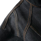 Men Denim Top"American Vintage Denim Jacket Men Stand Collar Cotton"