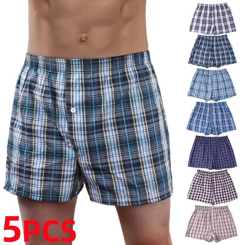 Men Woven Boxer Loose Shorts Underwear / 3pcs/5pcs/7pcs