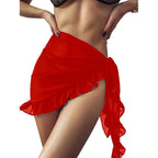 Women Cover "Ruffle Bikini Cover Ups Short Skirt for Women 2024 Summer Sun Protection"