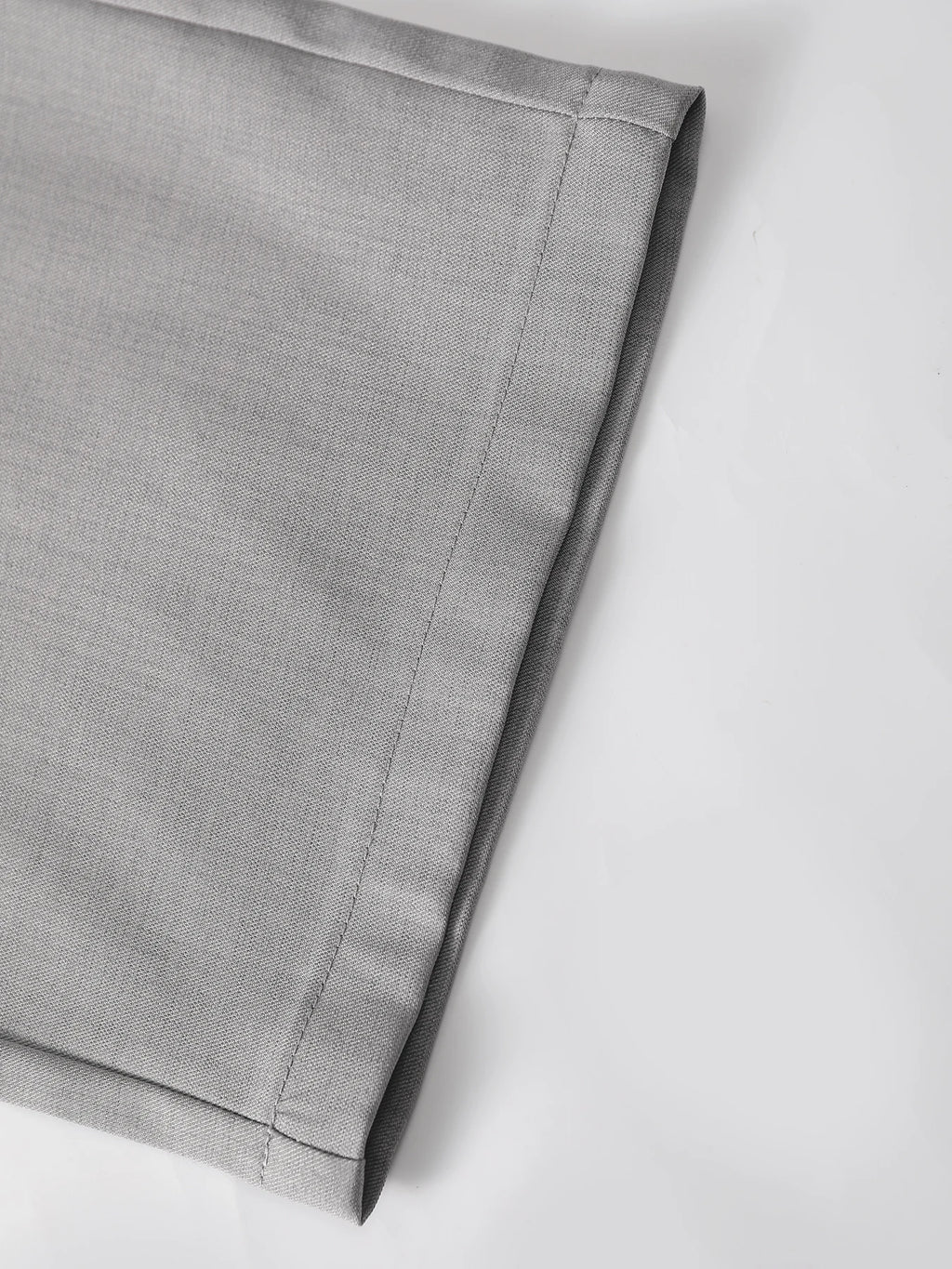 Men Matching Set "Textured Outfits, Light Gray Stand Collar Shirt & Drawstring Pants Set"