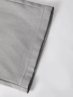Men Matching Set "Textured Outfits, Light Gray Stand Collar Shirt & Drawstring Pants Set"