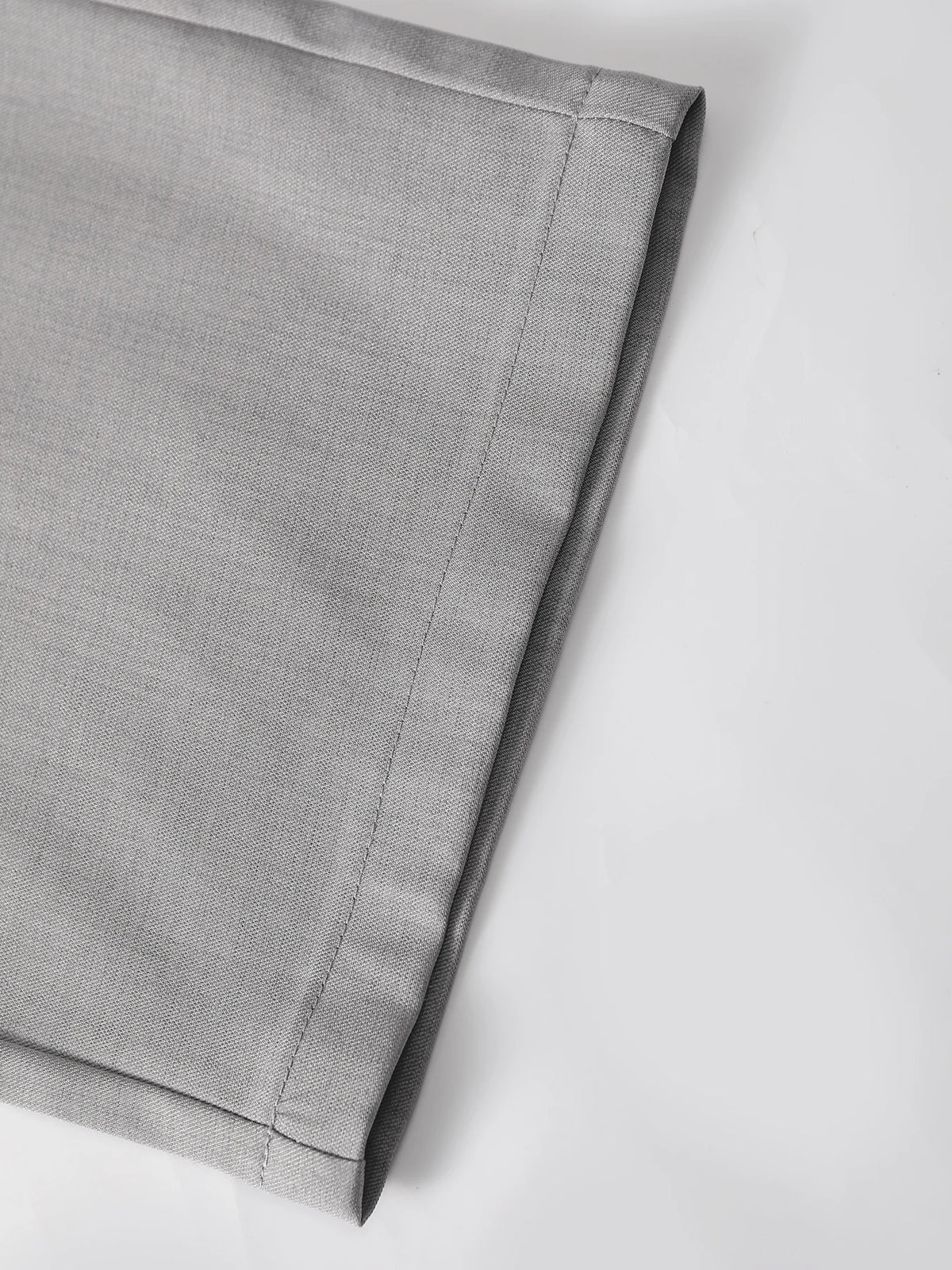 Men Matching Set "Textured Outfits, Light Gray Stand Collar Shirt & Drawstring Pants Set"