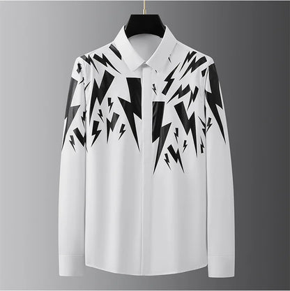 Men's shirt fake two-piece British style shirt slim fit business casual long-sleeved shirt social gathering uniform fashion 2024
