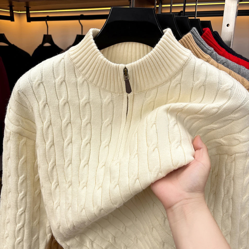 Men Sweater "High end Fashion zipper collar Sweater Men casual new exquisite jacquard"