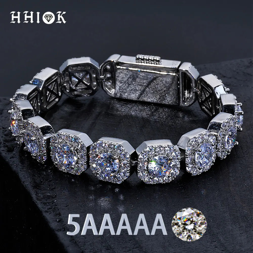 Unisex Jewelry & Accessories "Valentine Day Cluster Tennis Bracelet Hip Hop Jewelry Sparkle 5A CZ Diamond"