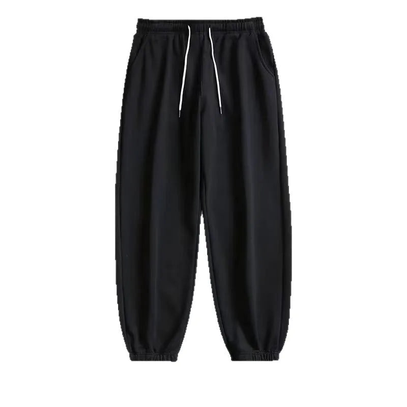 Women Casual Jogger Pants High Waist Elastic Cuff Sweatpants 2025 New American Style Loose Wide Leg Warm Fleece Lined Pants for