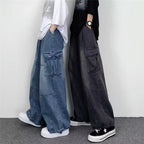 Men Cargo Pants "Vintage Wide-Leg Large Pocket Cargo"