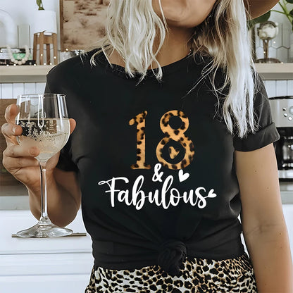 Chapter 18th Tshirt Female Tops Fashion Leopard Graphic Print Women T-Shirt Birthday Girls Party Tee Harajuku Short Sleeve Shirt