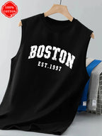 Men Tank Shirt "BOSTON Vintage print"