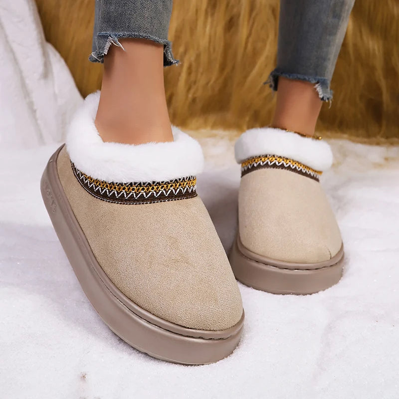 Women Slippers "Fluffy Women's Slippers Home Casual Plush Ankle Boots"