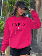 Women Sweaters & Hoodies "PARIS Graphic Letter Hoodies Women's Hooded Sweatshirt Pullover"