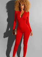 Women Jumpsuit "Casual Sporty Solid Bodycon Jumpsuit Women Outfits Long Sleeve"