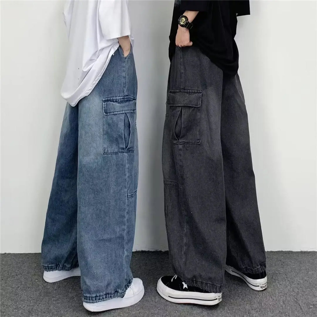 Men Cargo Pants "Vintage Wide-Leg Large Pocket Cargo"