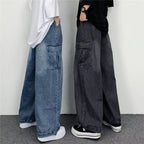 Men Cargo Pants "Vintage Wide-Leg Large Pocket Cargo"