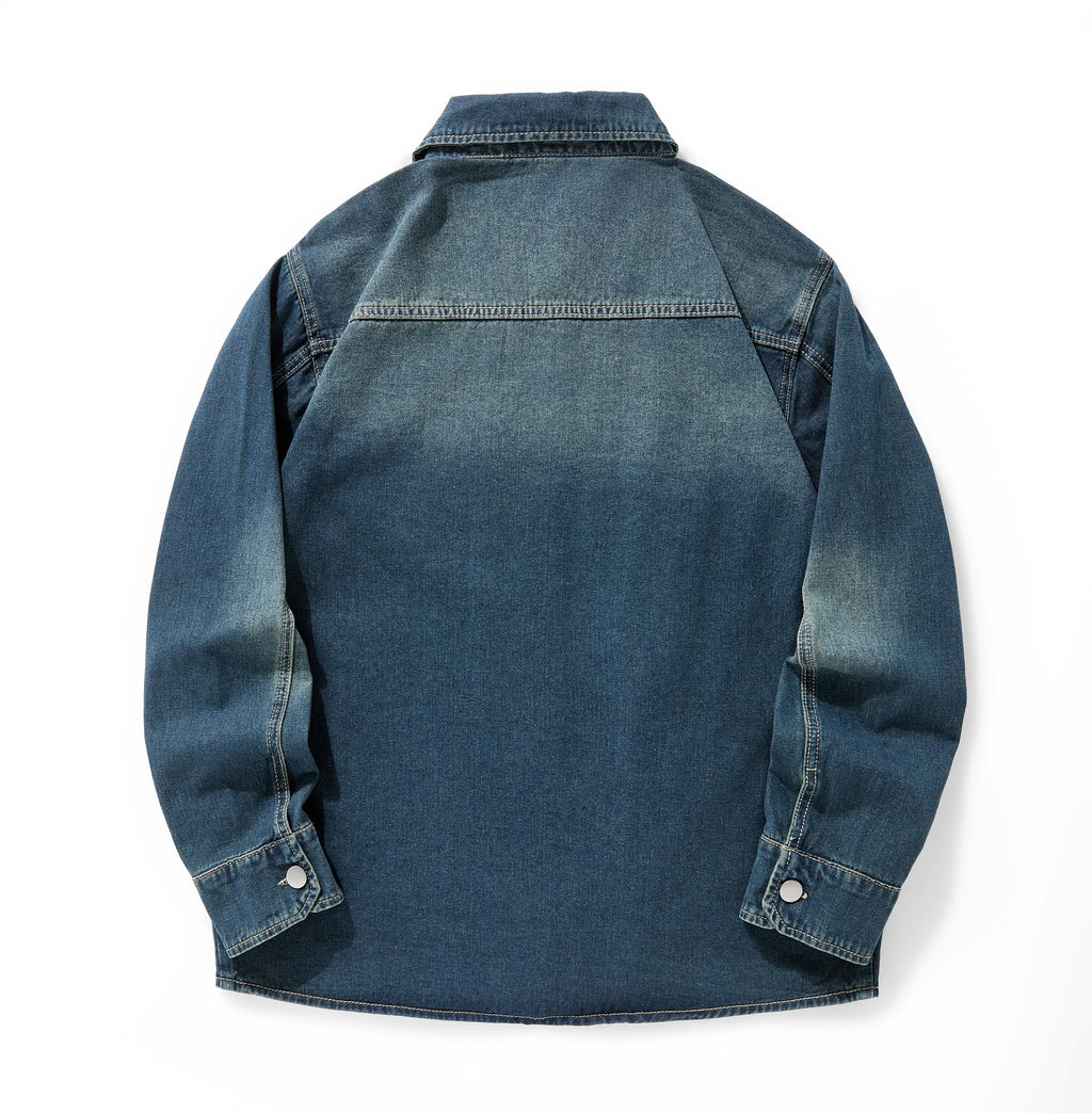 Men Denim Top"Casual Denim Shirt Jacket Classic Button Up Workwear"