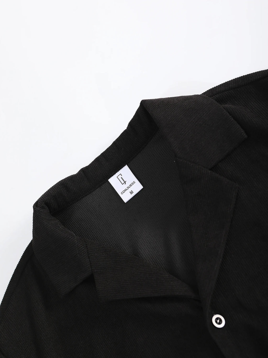 Men Matching Set "Textured Blazer Outfits, Black Lapel Jacket & Drawstring Pants Set"