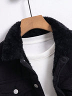 Men Denim Top"Men's – Turn-Down Collar Sherpa Lined Workwear Coat, Thick Warm Winter Outerwear"