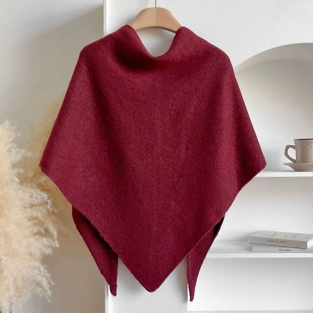 Women Coat & Jacket "Luxury Faux Cashmere Triangle Shawl Cape"