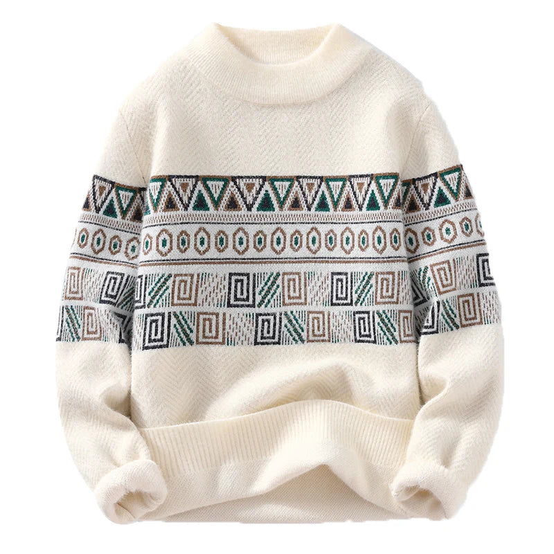 Men Sweater "Fashion stripe pattern Sweaters 2024 Autumn/Winter Loose Knittwear"