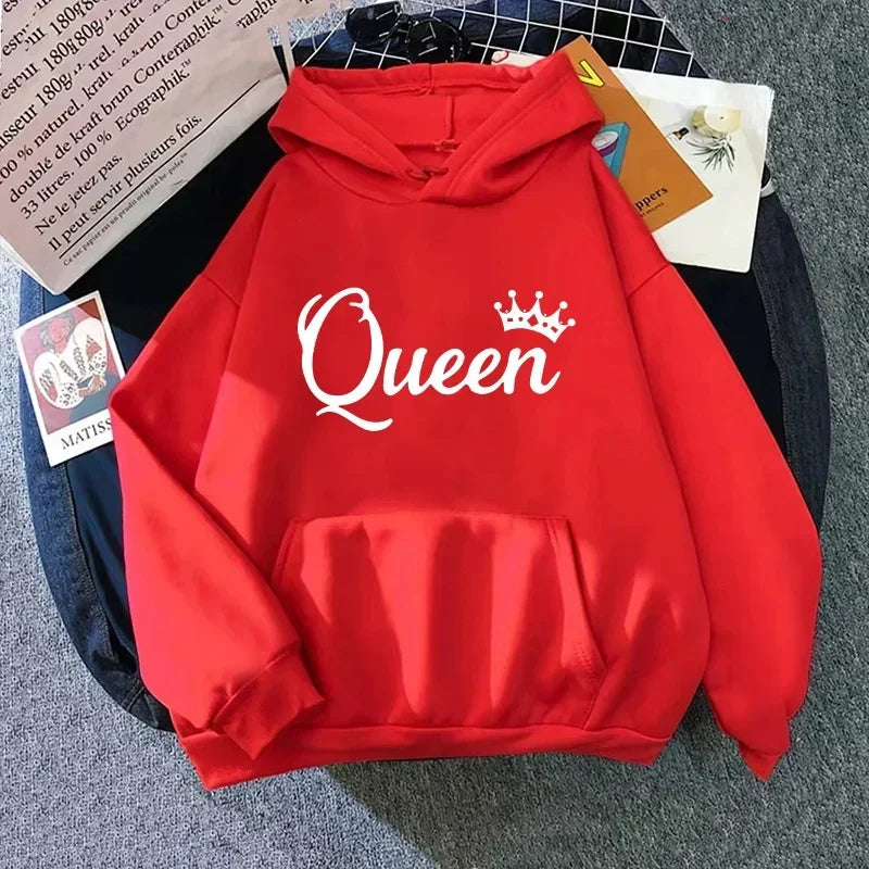 Women Sweaters & Hoodies"Outdoors Sports Jogging Clothing Autumn Winter Fashion Streetwear Queen Printing Women's Hoodies Casual Sweatshirt Pullover Tops"