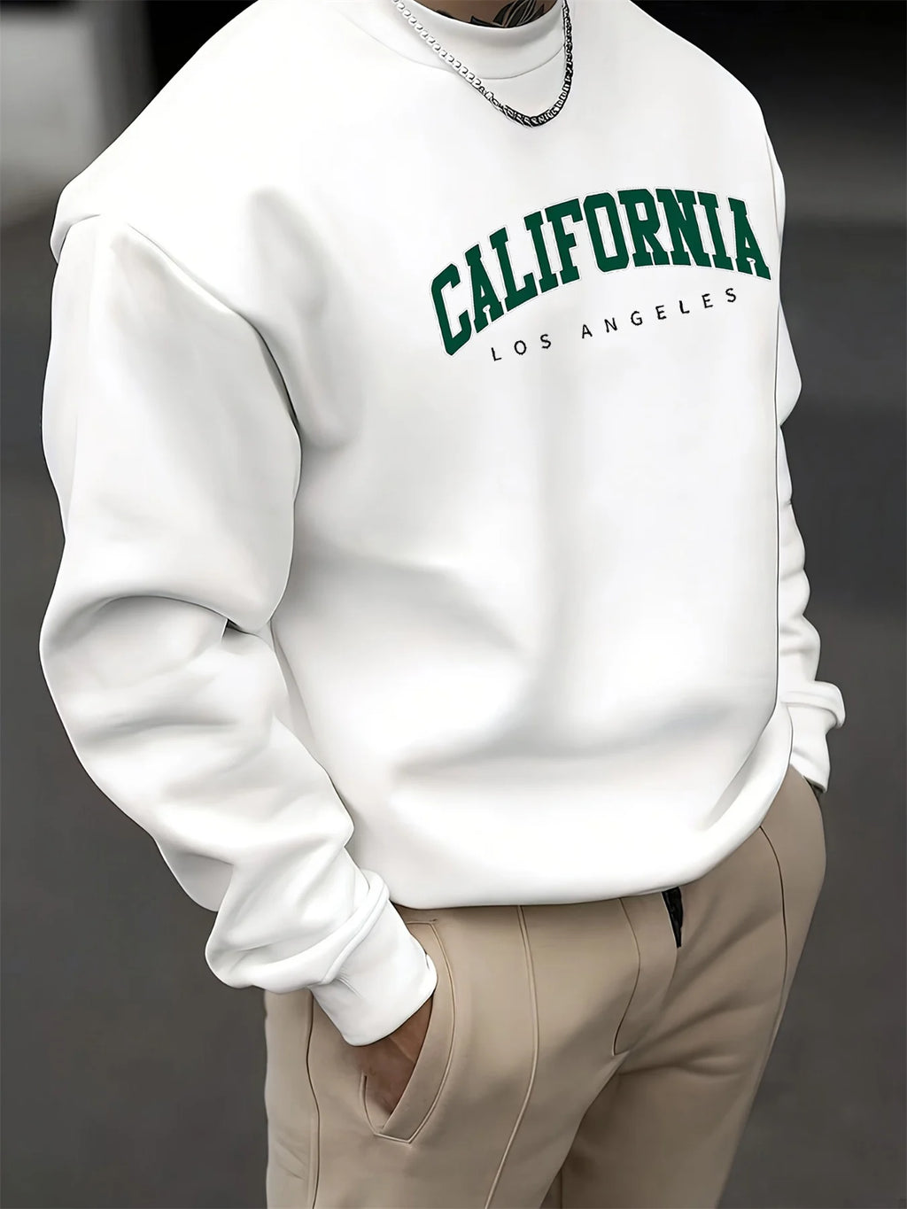 Men Hoodie Sweatshirt "CALIFORNIA LOS ANGELS Green"