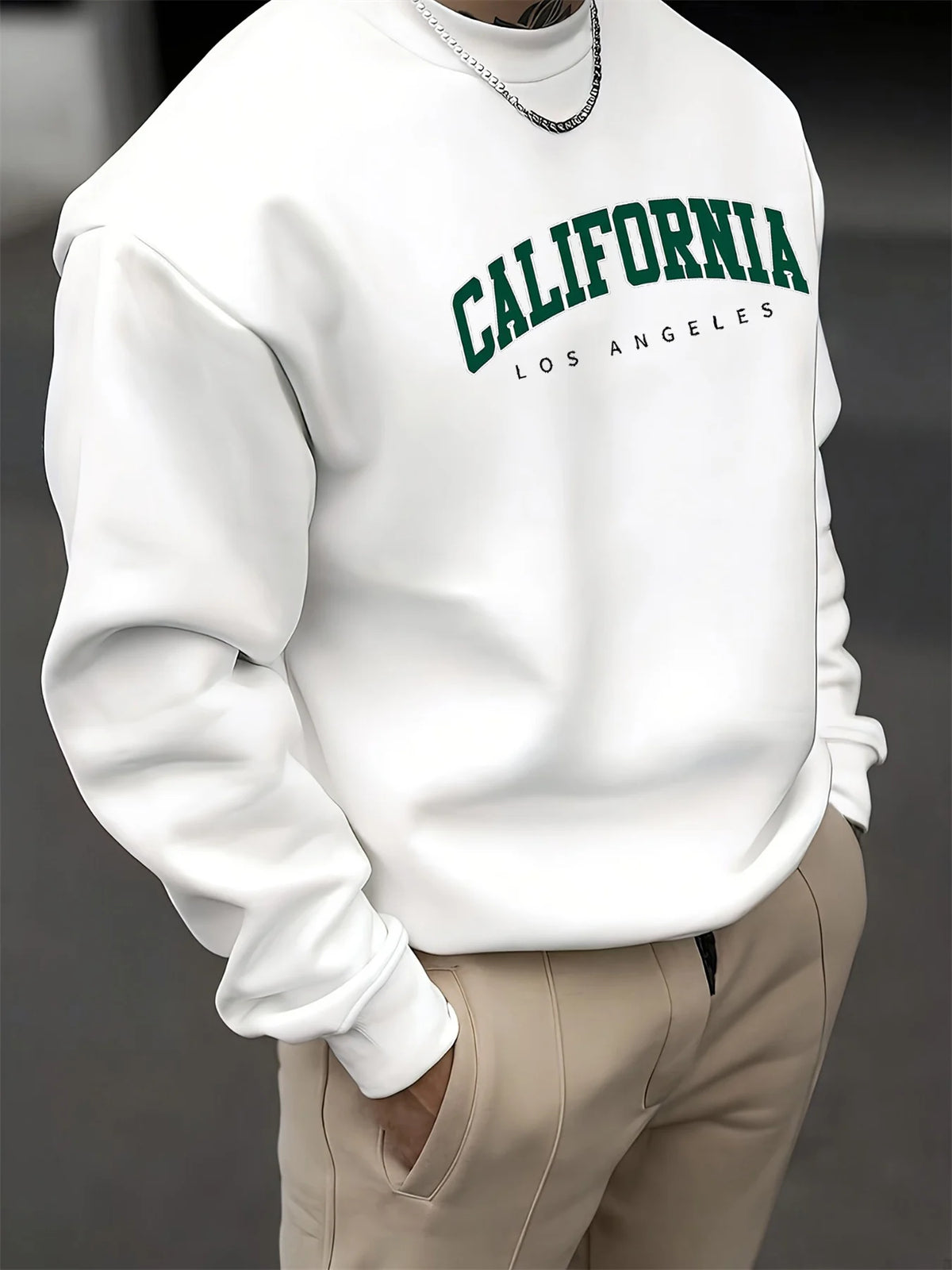 Men Hoodie Sweatshirt "CALIFORNIA LOS ANGELS Green"